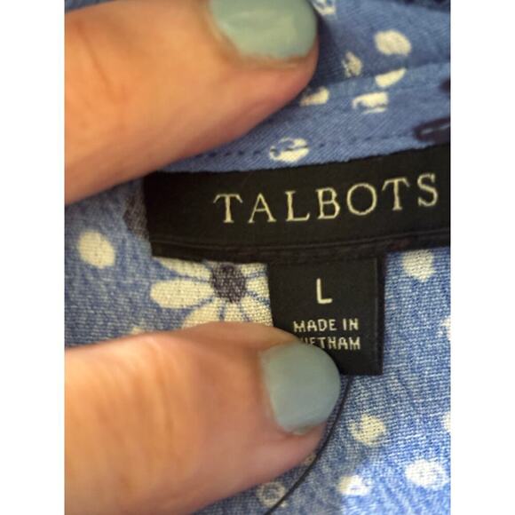 Talbots blue/white top, NWT, classic, retro inspired, feminine, coastal grandma - Picture 5 of 7